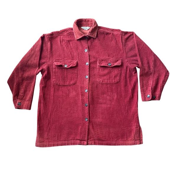 Vintage Eddie Bauer oversize Baggy Chorduroy shirt jacket large - Picture 1 of 11